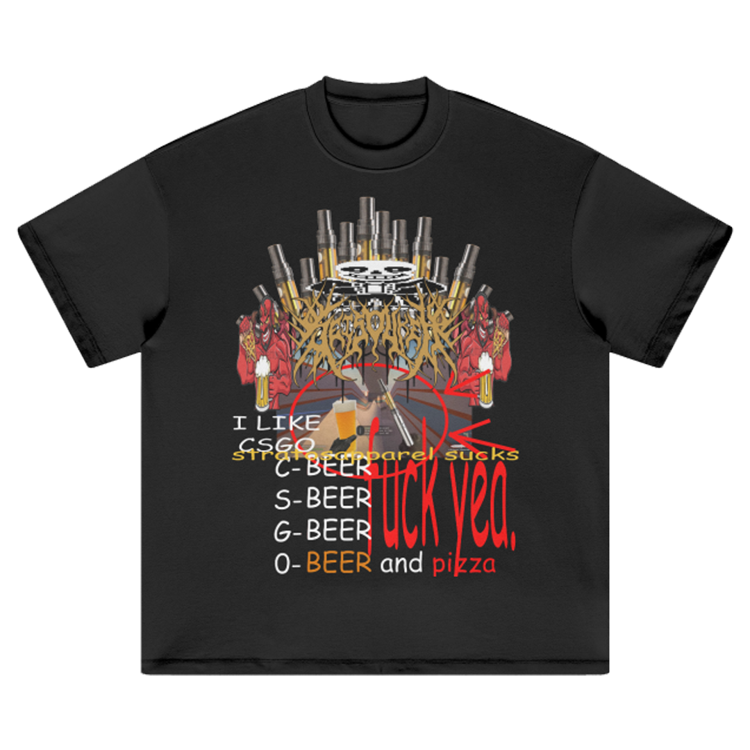 BEER AND BUD OVERSIZED TEE