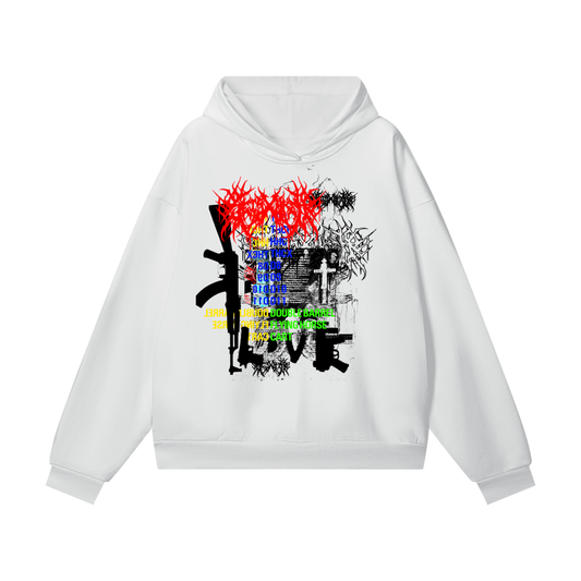 GUN DRUG SEX MONEY BITCHES HOODIE OVERSIZED HEAVYWEIGHT