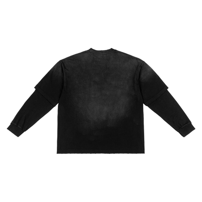 " The Flying " Hand-Frayed Faux Two-Piece T-Shirt